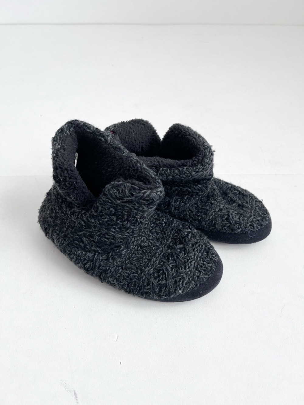 dearfoams Black Knit Slipper Boots